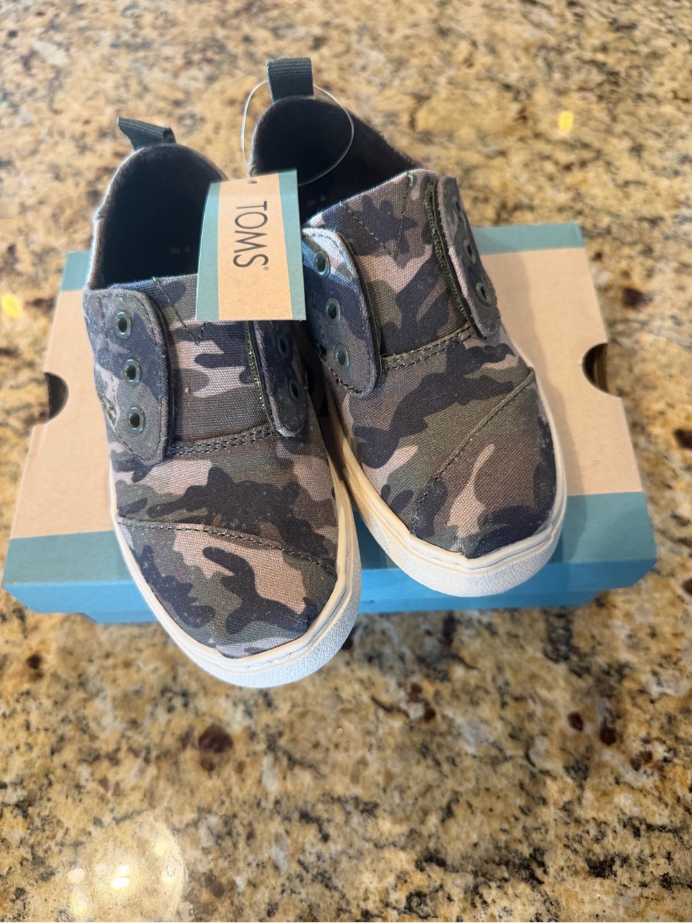 Toms Kids Camo Slip-On Sneakers - Olive Green & Brown